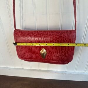 Brizzolari Italian Red Genuine Leather Crossbody Purse